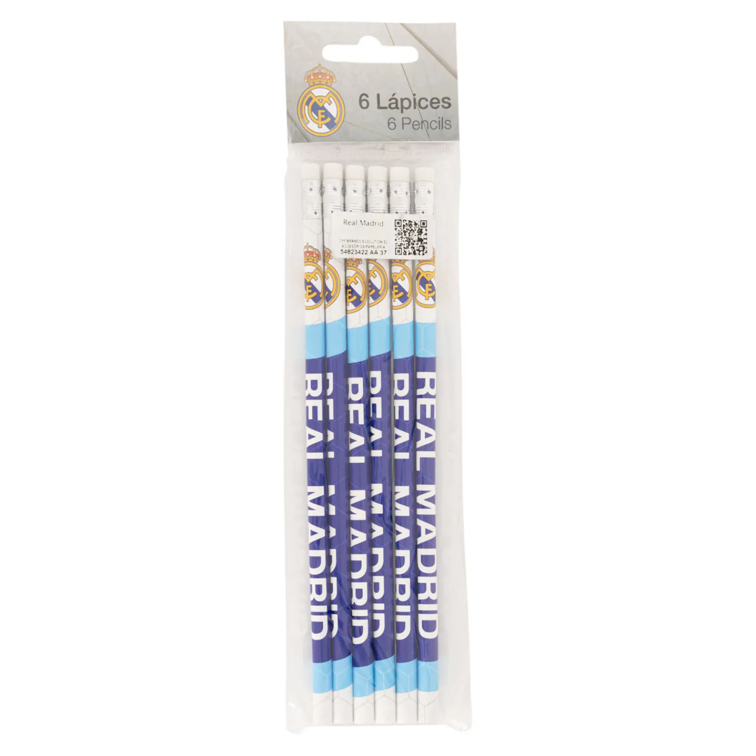 CyP Brands Evolution S.L. 6 Pencil & Eraser Set Real Madrid^ Stationery