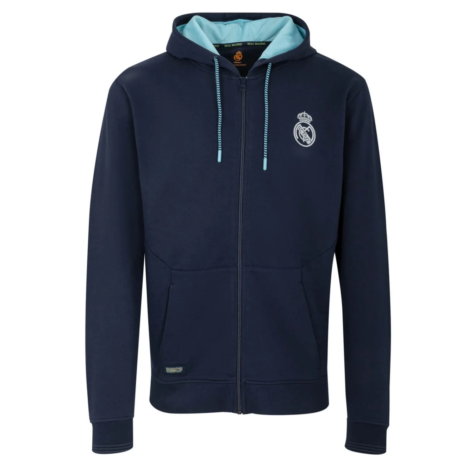 Foundry Bernabéu Neon Lights Mens Zip Through Hoodie Navy^ Sweatshirts