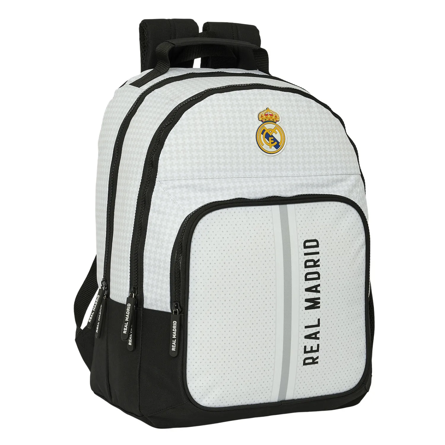 SAFTA S.A. Double Backpack White/Black Real Madrid^ Bags & Luggage|Back To School