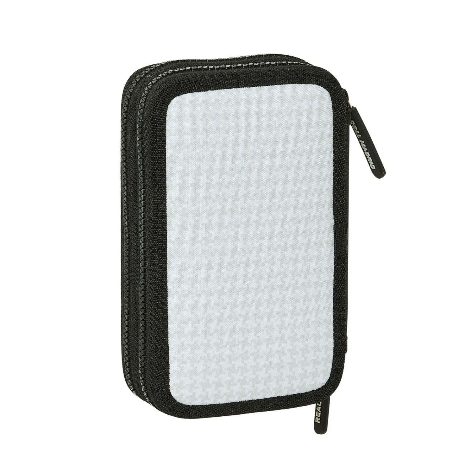 SAFTA S.A. Double Filled Pencil Case White/Black Real Madrid^ Back To School|Stationery
