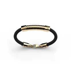 Sikno Jewellery, S.L. Leather Bracelet Gold Size 20^ Jewellery