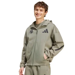 Adidas España, S.A.U Mens adidas Real Urban Full Zip Hoodie Kakhi^ Jackets|Sweatshirts