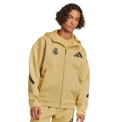 Adidas España, S.A.U Mens adidas Real Urban Full Zip Hoodie Oat^ Jackets|Sweatshirts