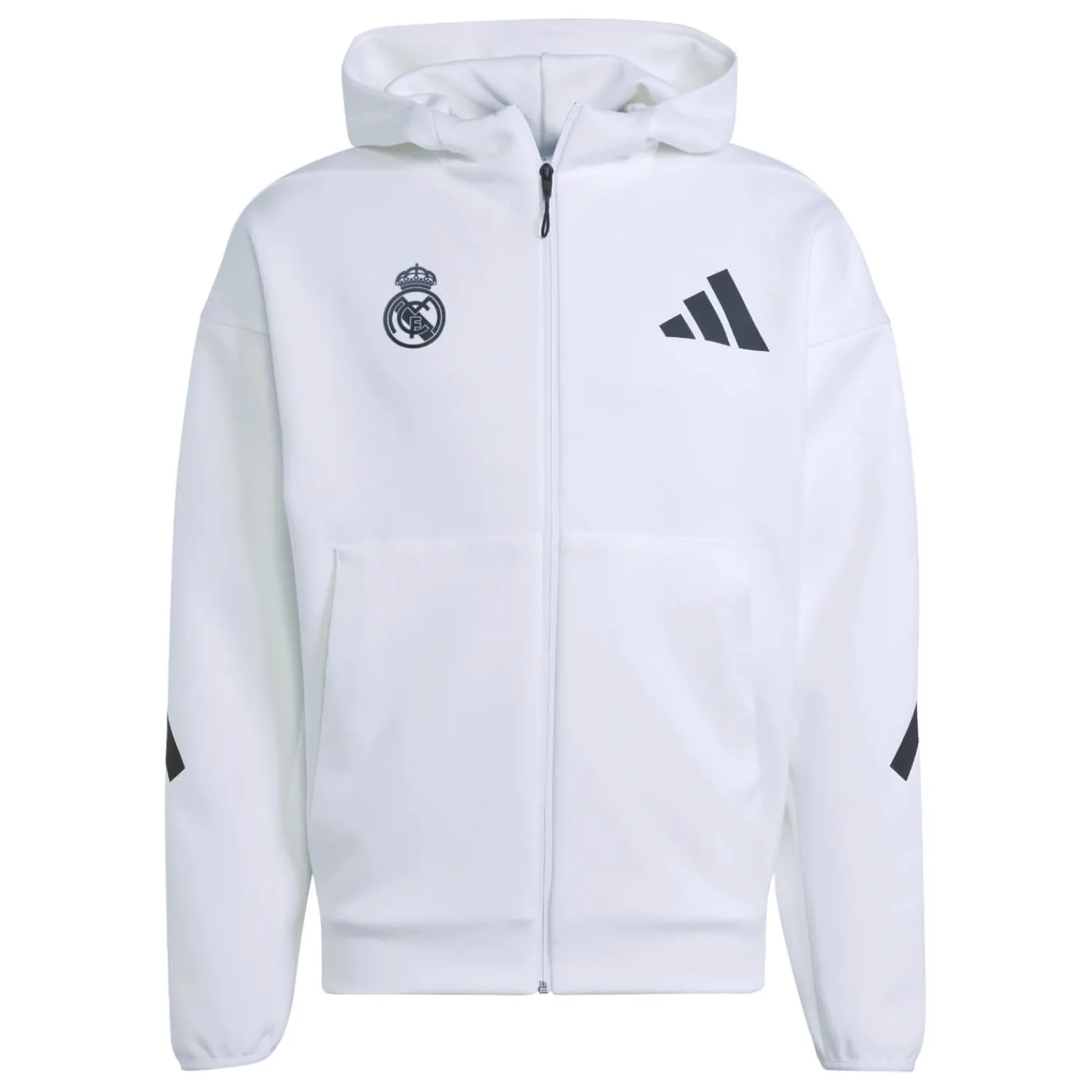 Adidas España, S.A.U Mens adidas Real Urban Full Zip Hoodie White^ Jackets|Sweatshirts