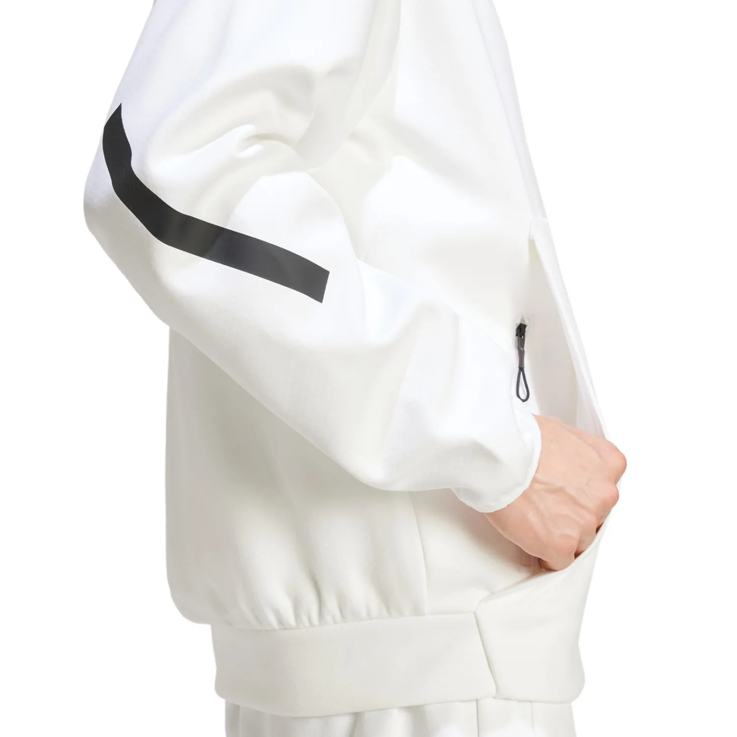 Adidas España, S.A.U Mens adidas Real Urban Full Zip Hoodie White^ Jackets|Sweatshirts