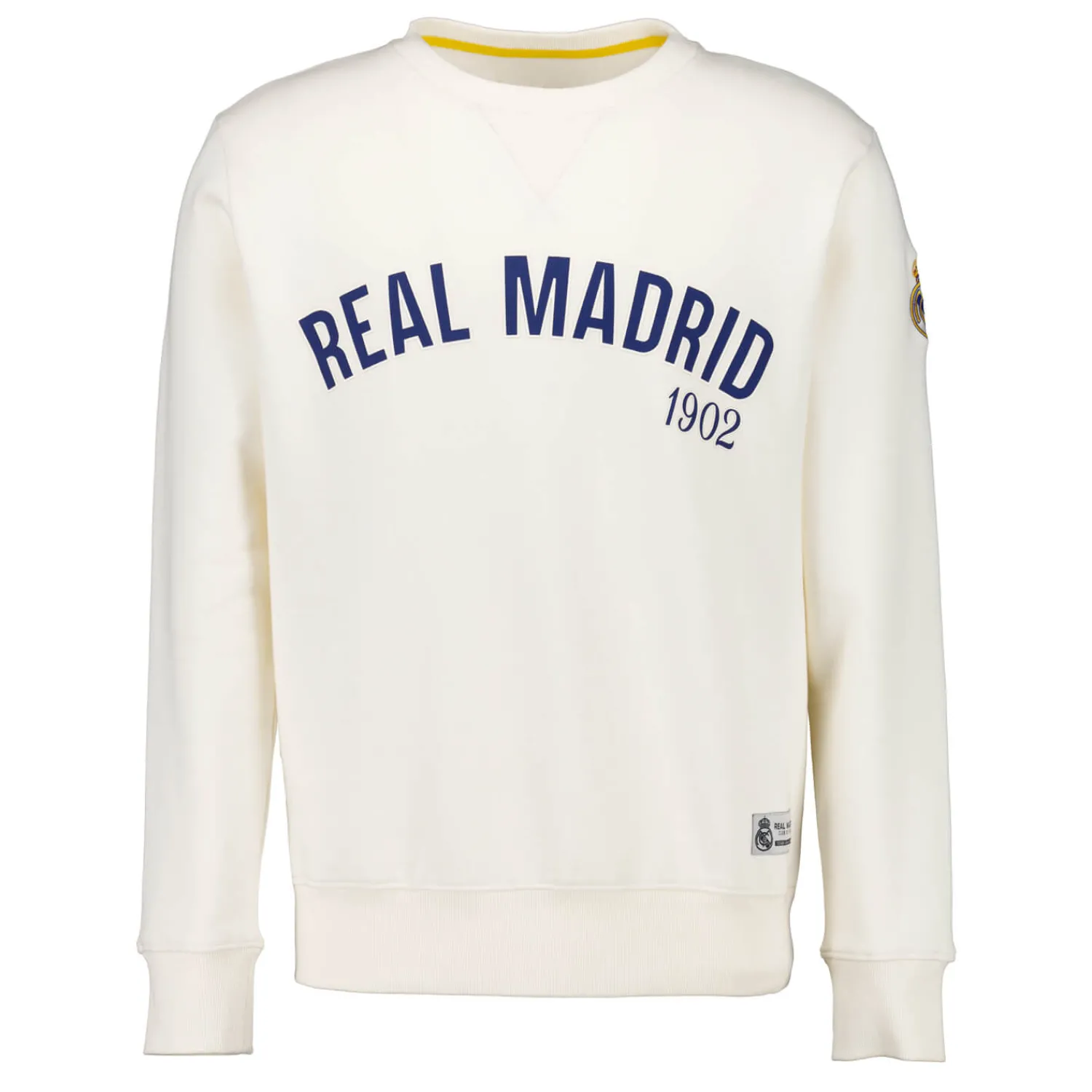 MBA Solutions Mens Baseball Crewneck Sweatshirt Off White Real Madrid^ Sweatshirts