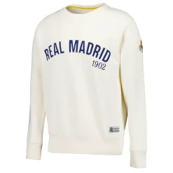 MBA Solutions Mens Baseball Crewneck Sweatshirt Off White Real Madrid^ Sweatshirts