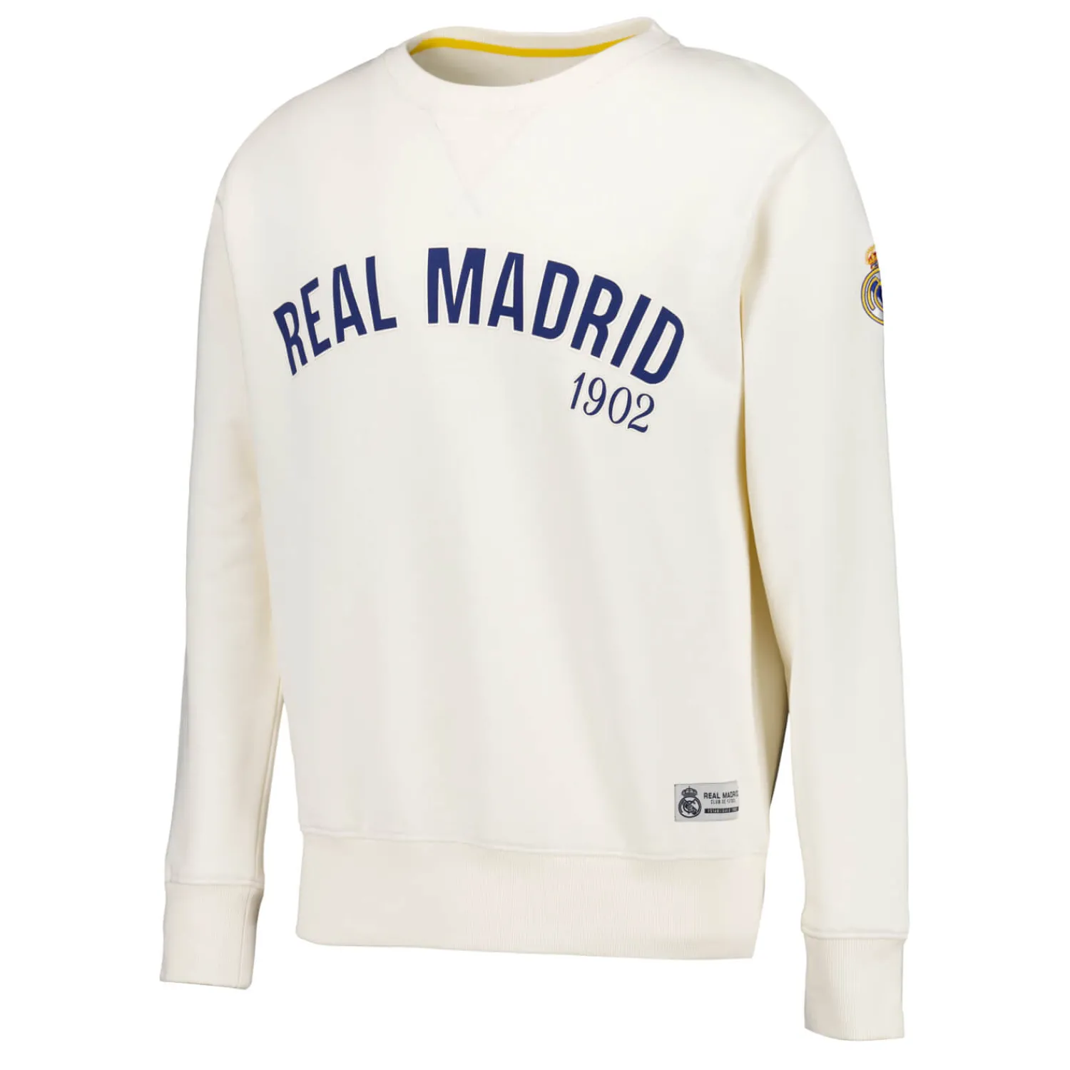 MBA Solutions Mens Baseball Crewneck Sweatshirt Off White Real Madrid^ Sweatshirts