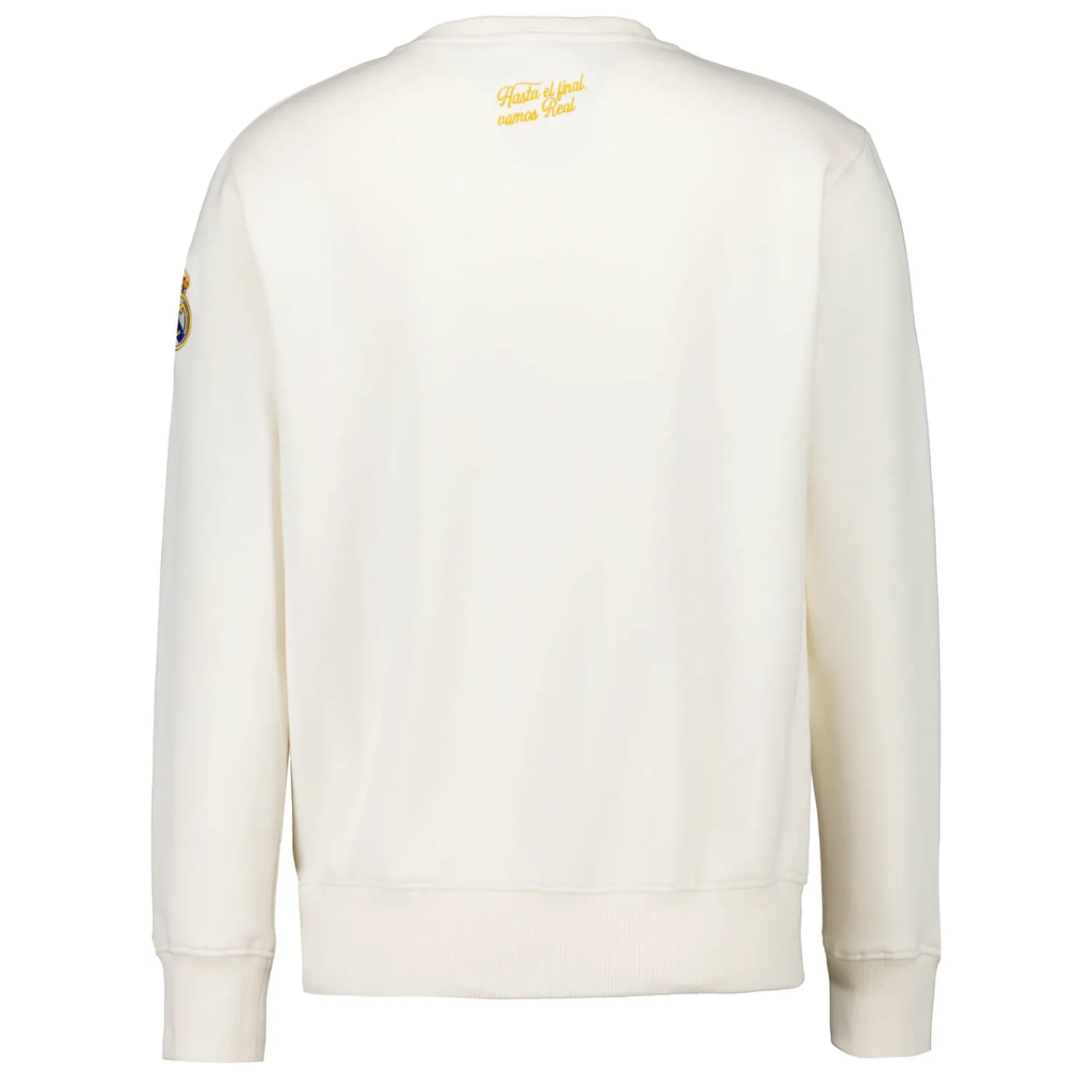 MBA Solutions Mens Baseball Crewneck Sweatshirt Off White Real Madrid^ Sweatshirts