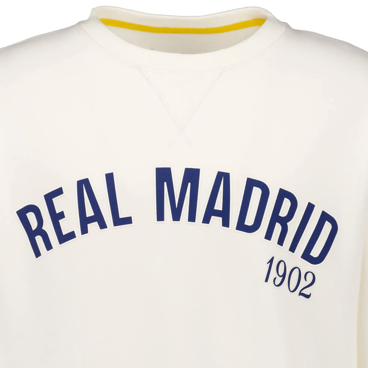 MBA Solutions Mens Baseball Crewneck Sweatshirt Off White Real Madrid^ Sweatshirts