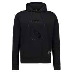 MBA Solutions Mens Blackout Hoodie Crest Black Real Madrid^ Sweatshirts