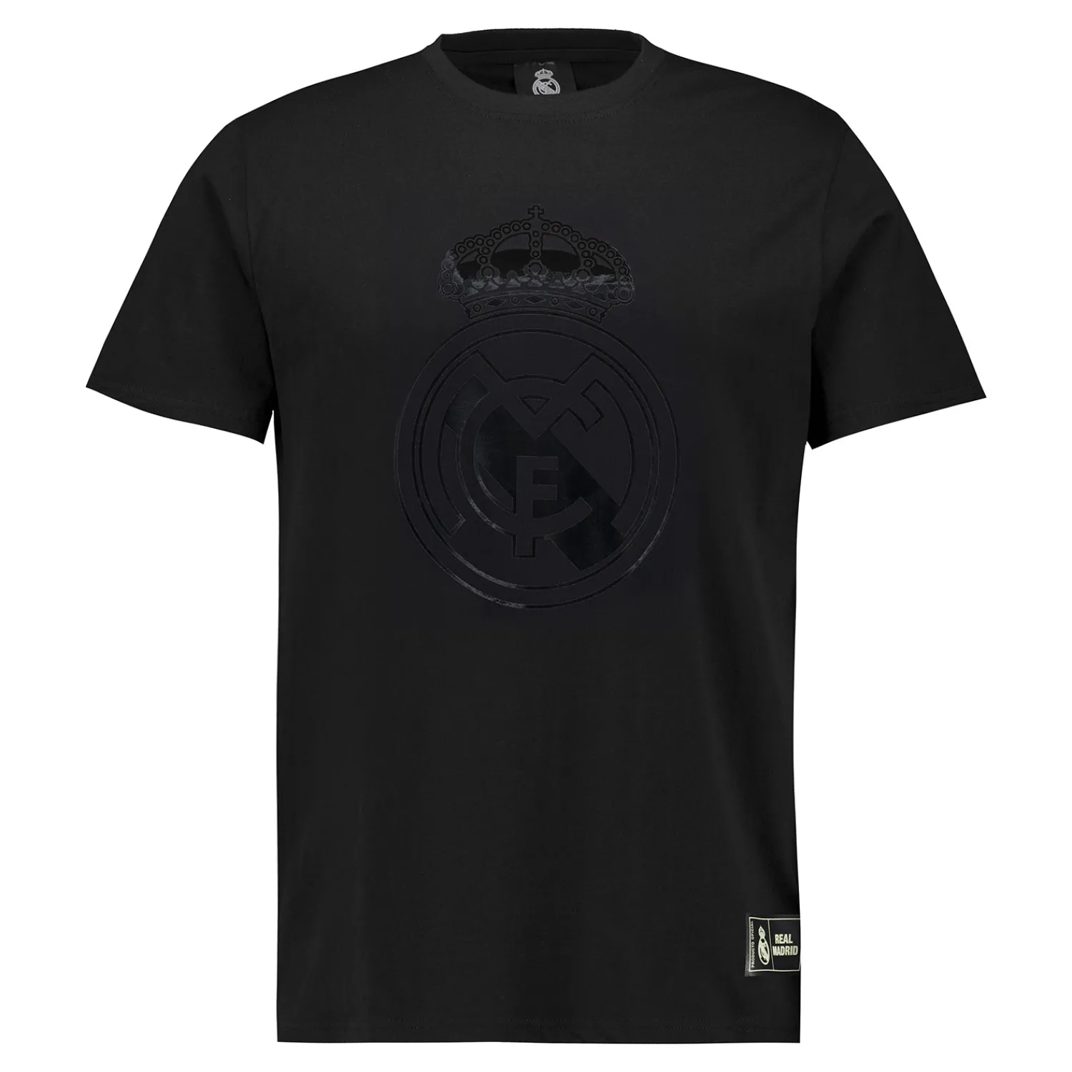 MBA Solutions Mens Blackout T-Shirt Crest Black Real Madrid^ T-Shirts