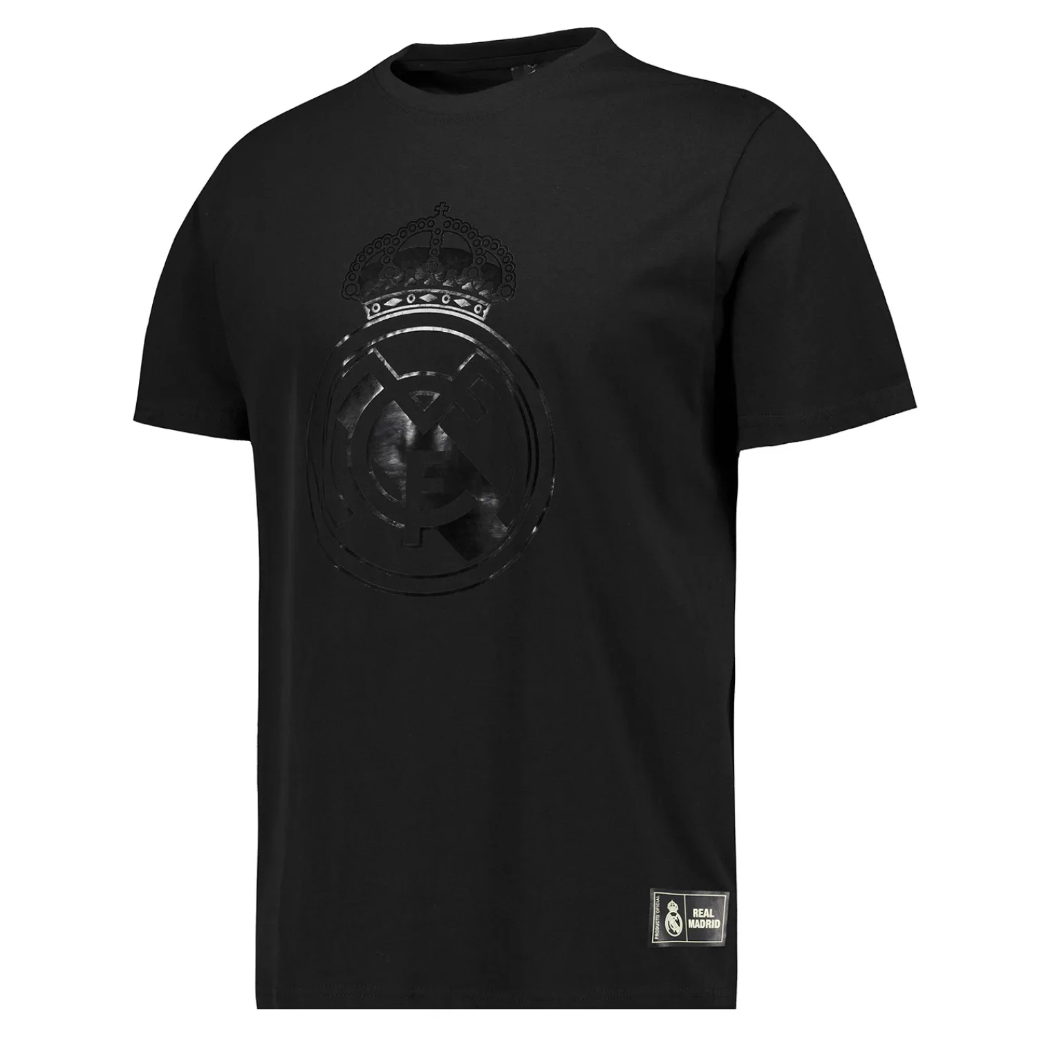 MBA Solutions Mens Blackout T-Shirt Crest Black Real Madrid^ T-Shirts