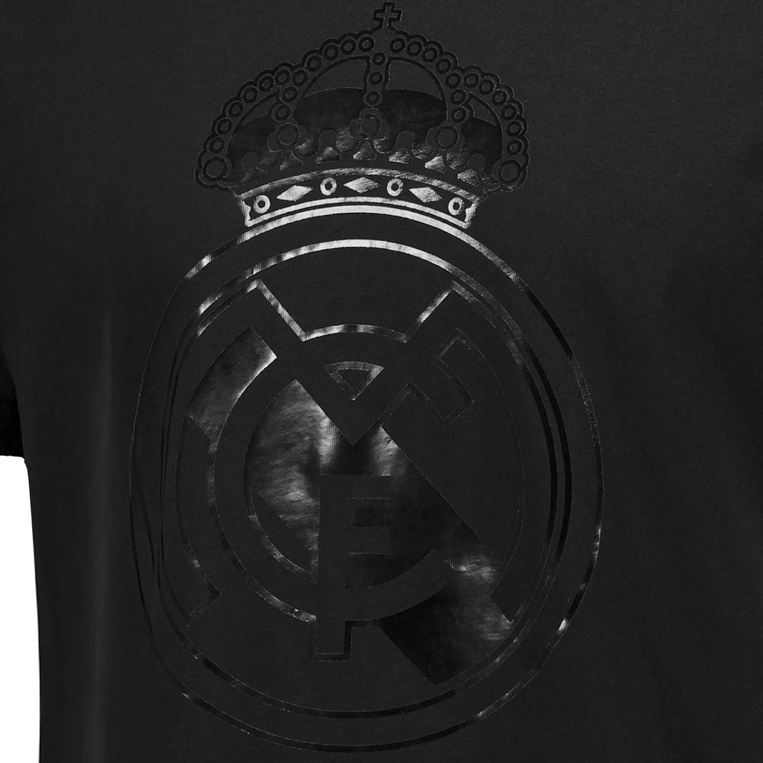 MBA Solutions Mens Blackout T-Shirt Crest Black Real Madrid^ T-Shirts