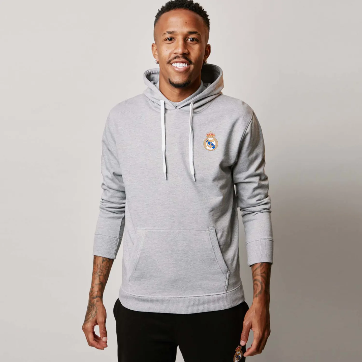 T&F Mens Essentials Color Crest Hoody Light Grey^ Sweatshirts