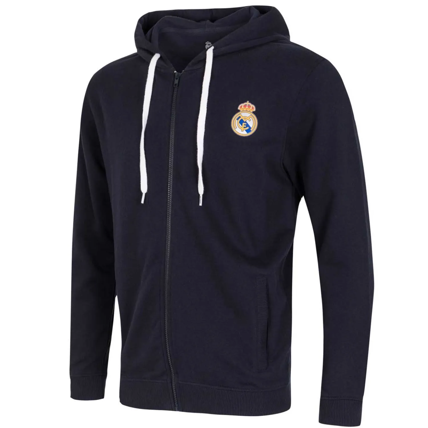 T&F Mens Essentials Color Crest Full Zip Hoody Navy^ Sweatshirts