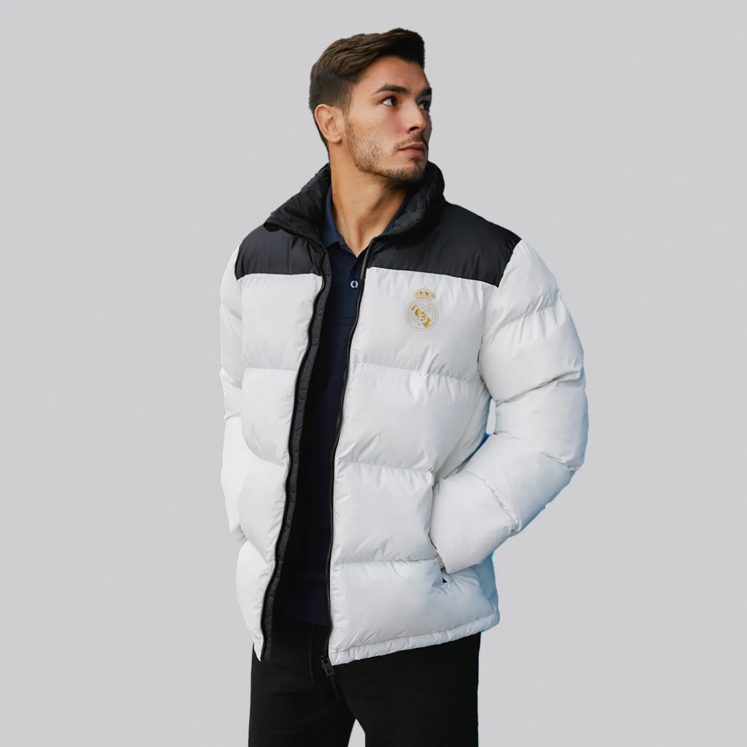 MBA Solutions Mens Outerwear Color Block Puffer Jacket Anorak White^ Jackets