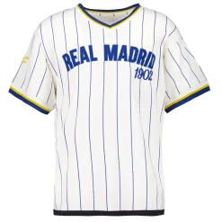 MBA Solutions Mens Oversized Striped Baseball T-Shirt Off White Real Madrid^ T-Shirts