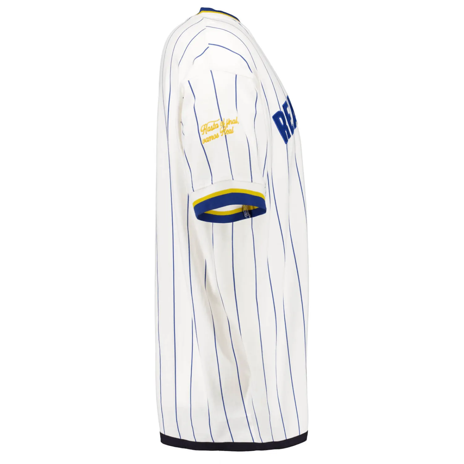 MBA Solutions Mens Oversized Striped Baseball T-Shirt Off White Real Madrid^ T-Shirts
