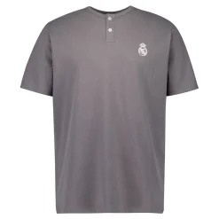 OSDM Mens Real Madrid White Dreams Pijama Set Henley Shorts Grey^ Nightwear