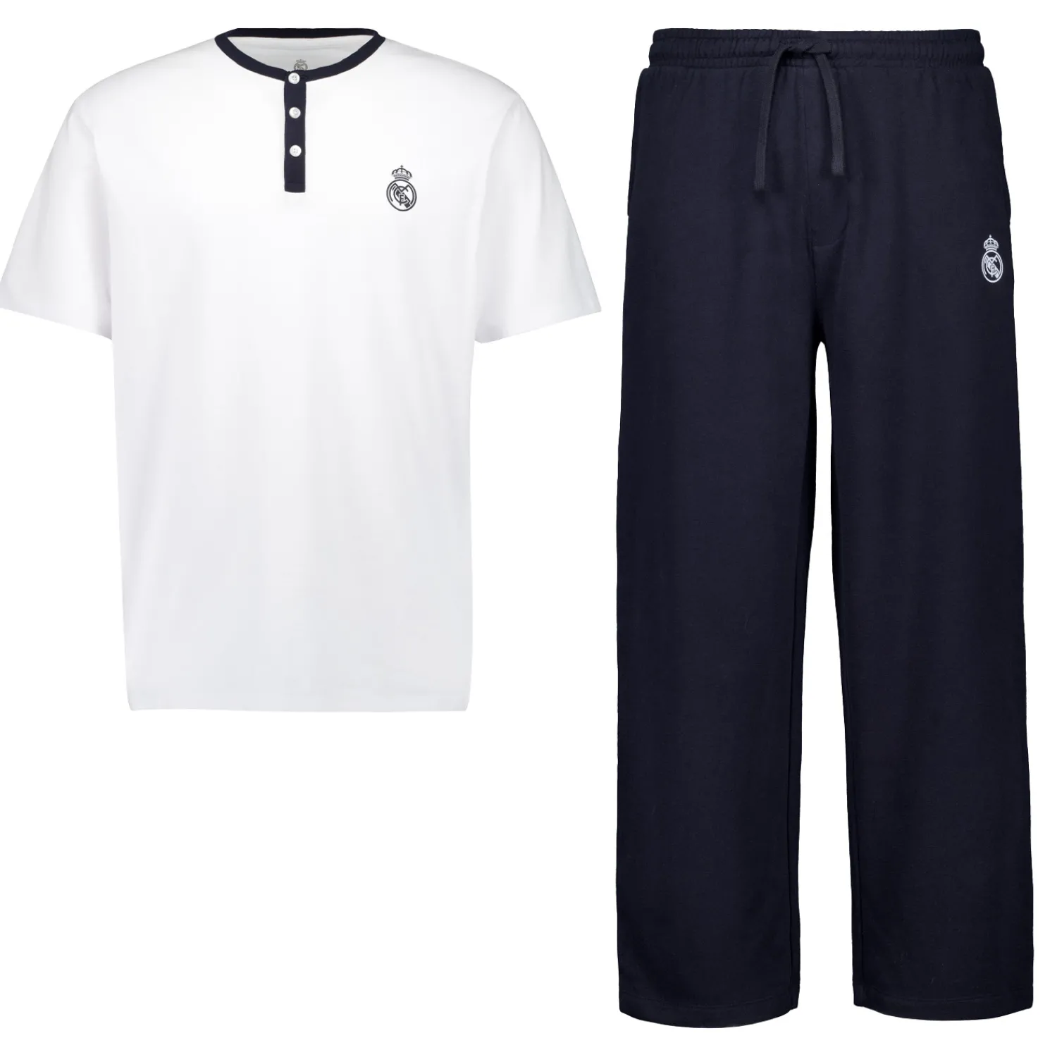 OSDM Mens Real Madrid White Dreams Pijama Set T-Shirt & Fleece Pants Navy^ T-Shirts|Nightwear