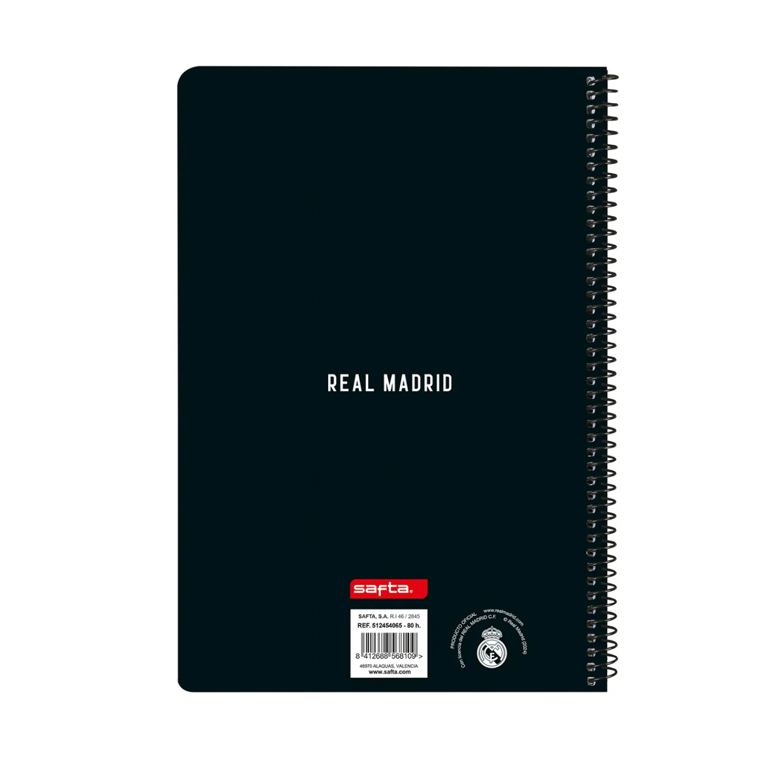 SAFTA S.A. Notebook Folio White/Black Real Madrid^ Back To School|Stationery