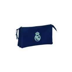 SAFTA S.A. Triple Pencil Case Blue/Green Real Madrid^ Back To School|Stationery