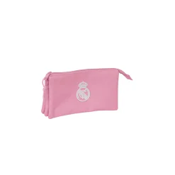 SAFTA S.A. Triple Pencil Case Pink/White Real Madrid^ Back To School|Stationery