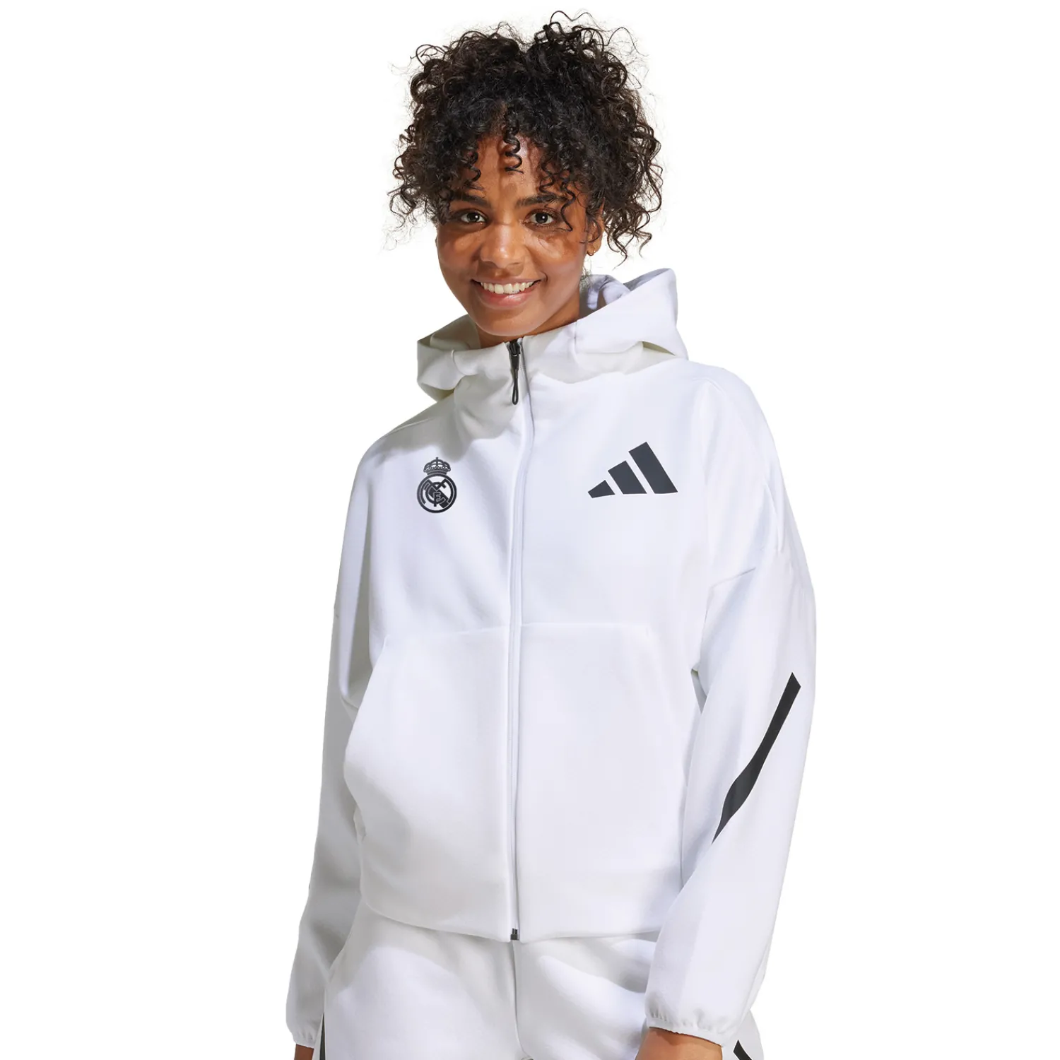 Adidas España, S.A.U Womens adidas Real Urban Full Zip Hoodie White^Women Tracksuits|T-Shirts