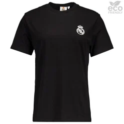 OSDM Womens ECO Essentials Real Madrid Monocolor Crest T-Shirt Black^Women T-Shirts
