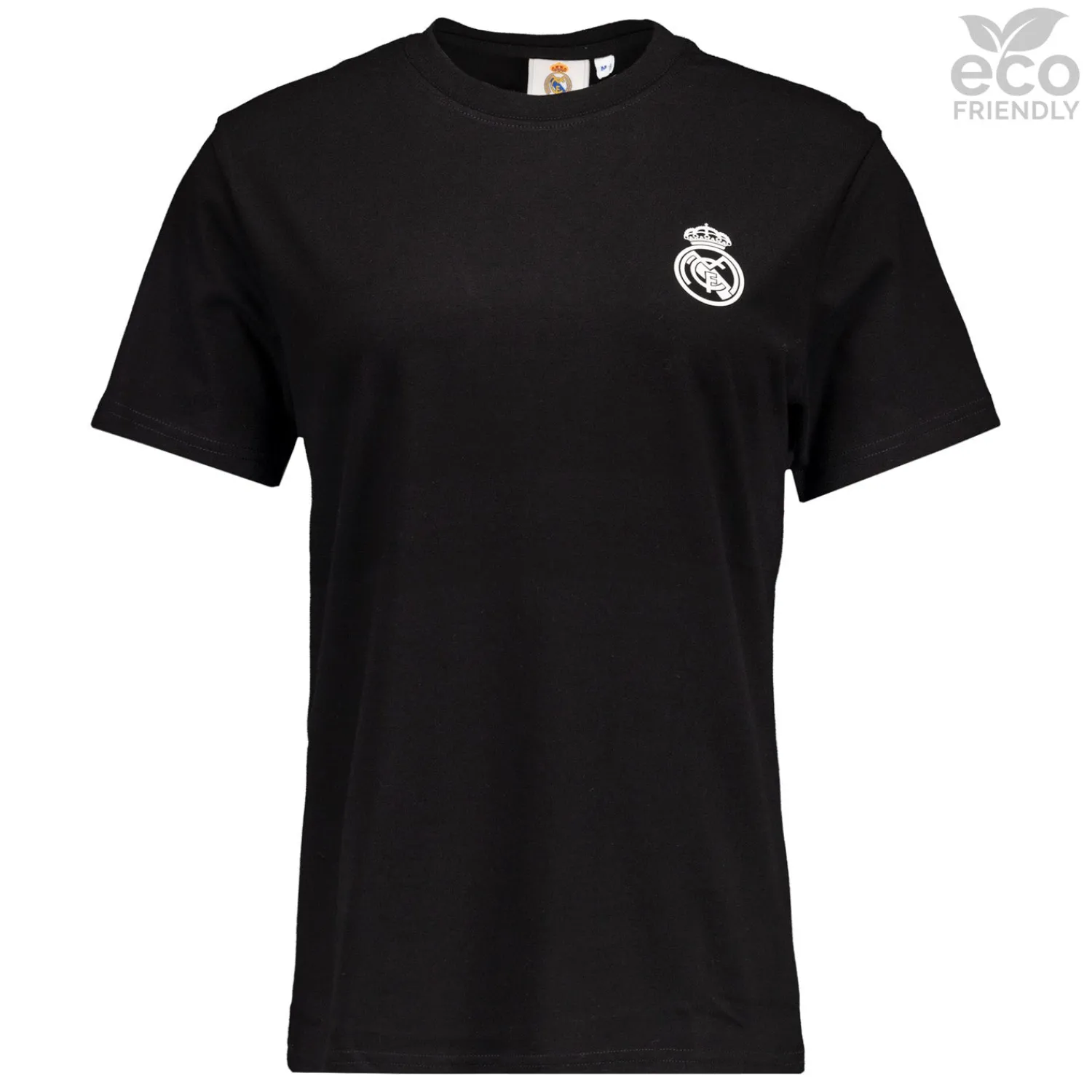 OSDM Womens ECO Essentials Real Madrid Monocolor Crest T-Shirt Black^Women T-Shirts
