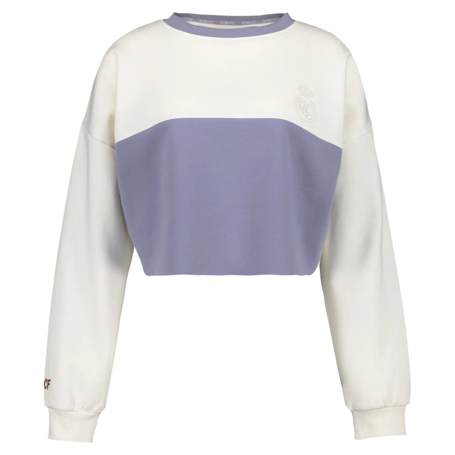 Foundry Womens Real Madrid Ladies Vintage Bone Cropped Panel Sweatshirt^Women Sweatshirts