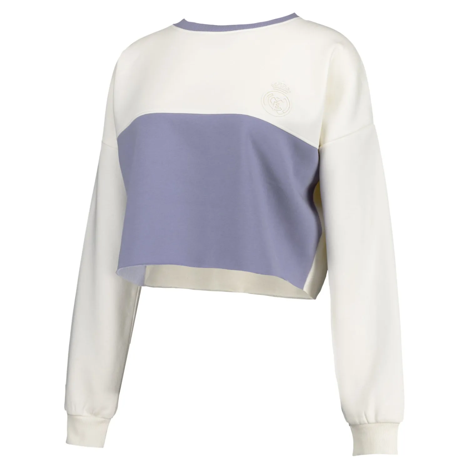 Foundry Womens Real Madrid Ladies Vintage Bone Cropped Panel Sweatshirt^Women Sweatshirts