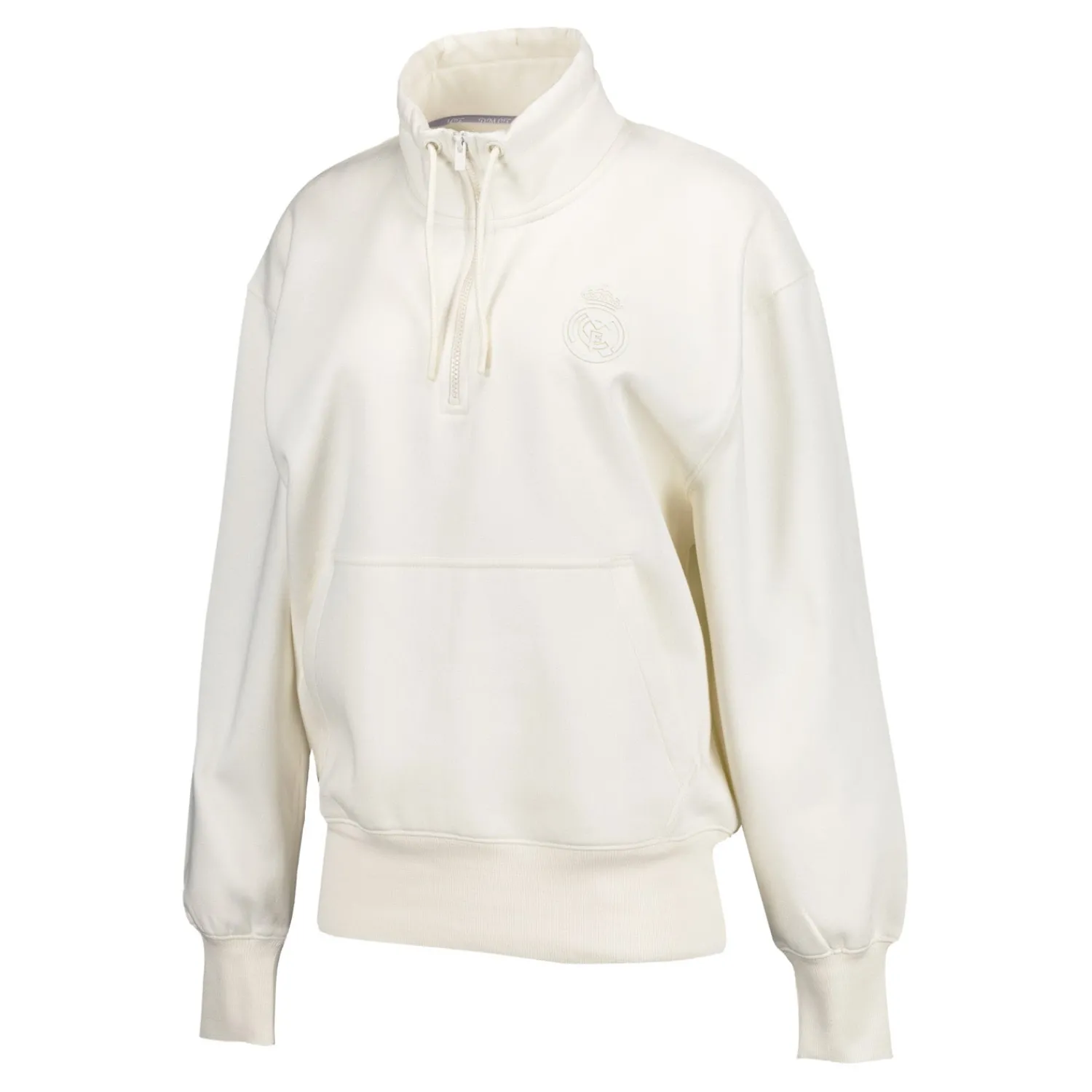 Foundry Womens Real Madrid Ladies Vintage Bone Zip Collar Sweatshirt^Women Sweatshirts