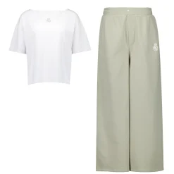 OSDM Womens Real Madrid White Dreams Pijama Set T- Shirt & Long Wide Pants Green^Women Nightwear