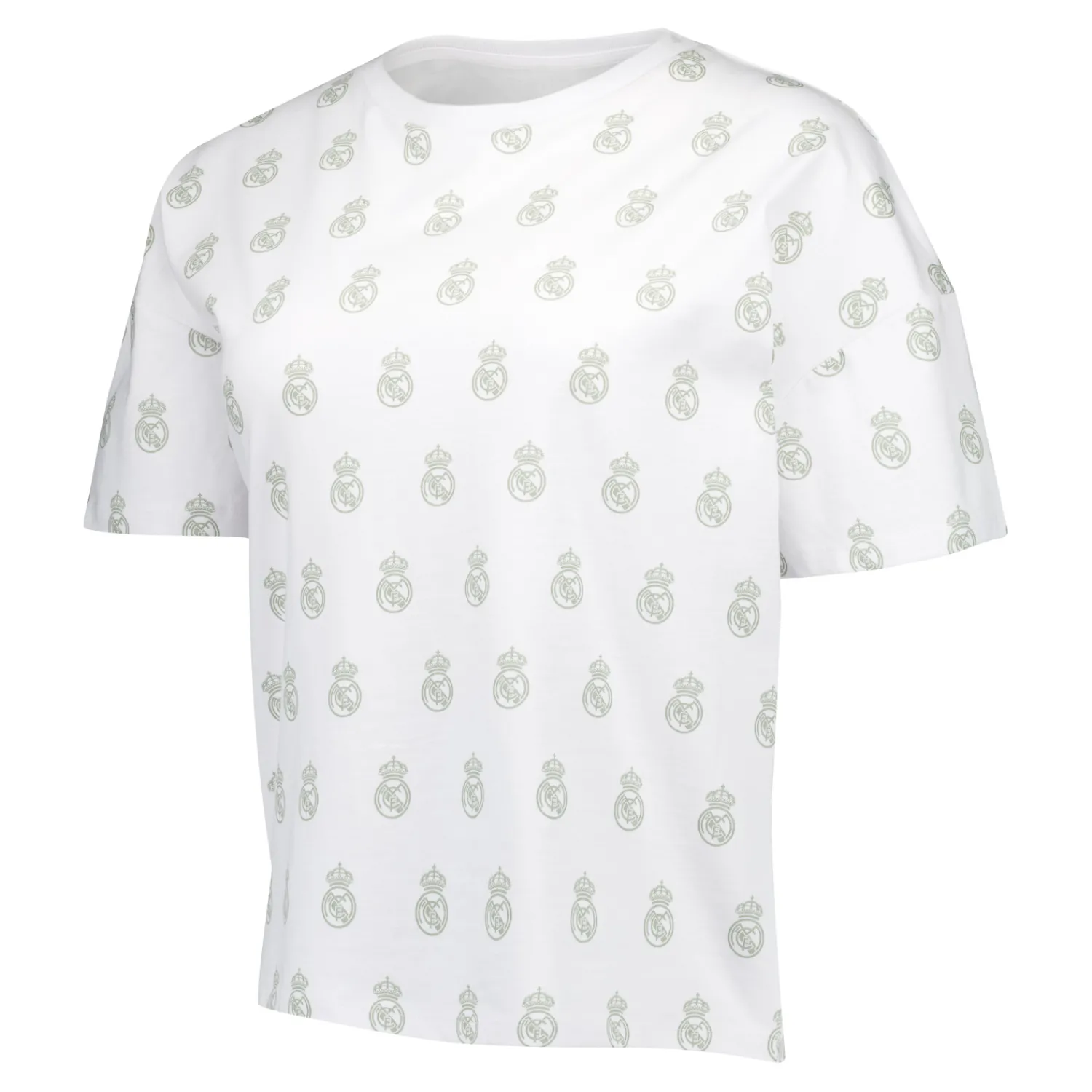 OSDM Womens Real Madrid White Dreams Pijama Set Printed Crest T-Shirt & Shorts Green^Women T-Shirts|Nightwear
