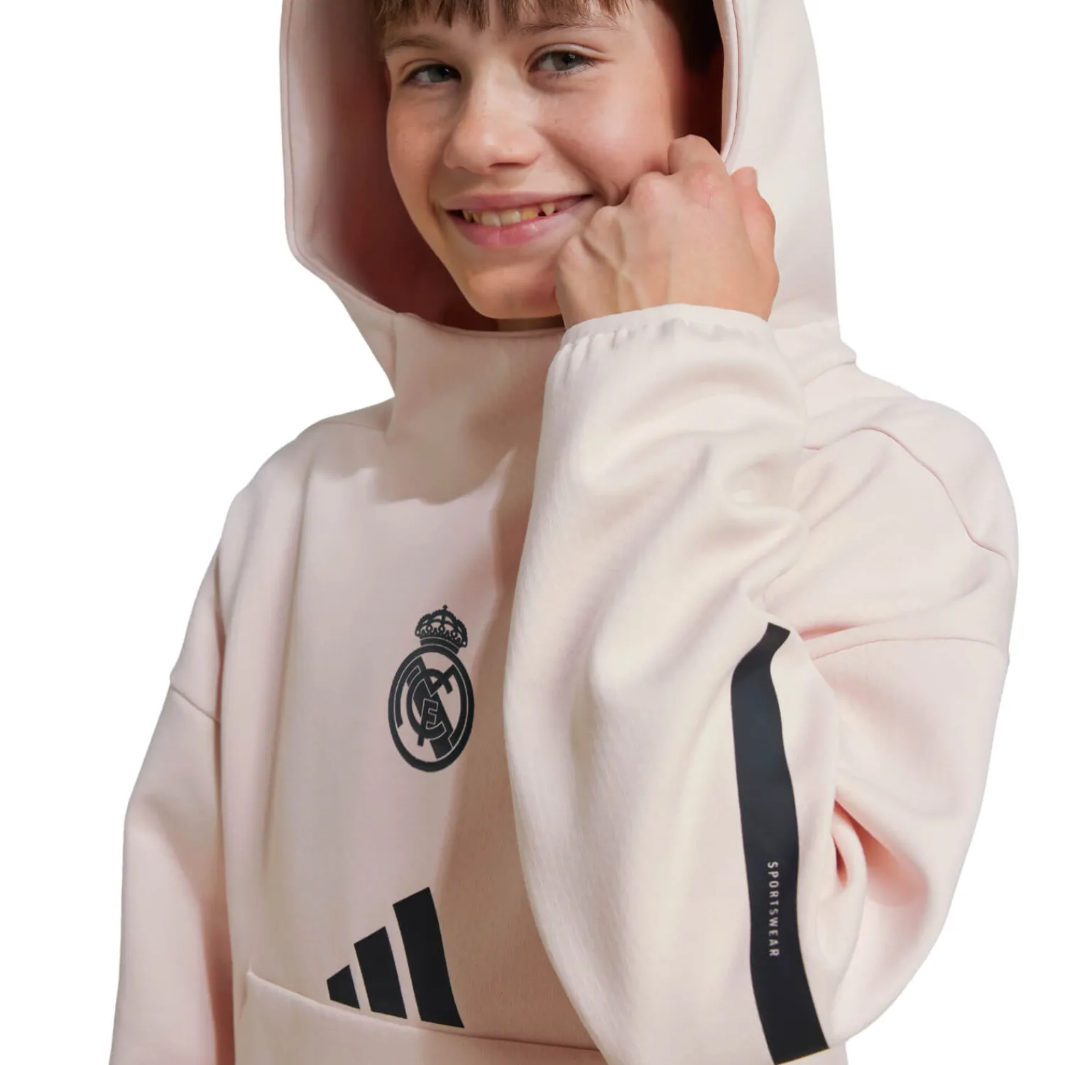 Adidas España, S.A.U Youth adidas Real Urban Hoodie Light Pink/ Black^ Sweatshirts|Sweatshirts