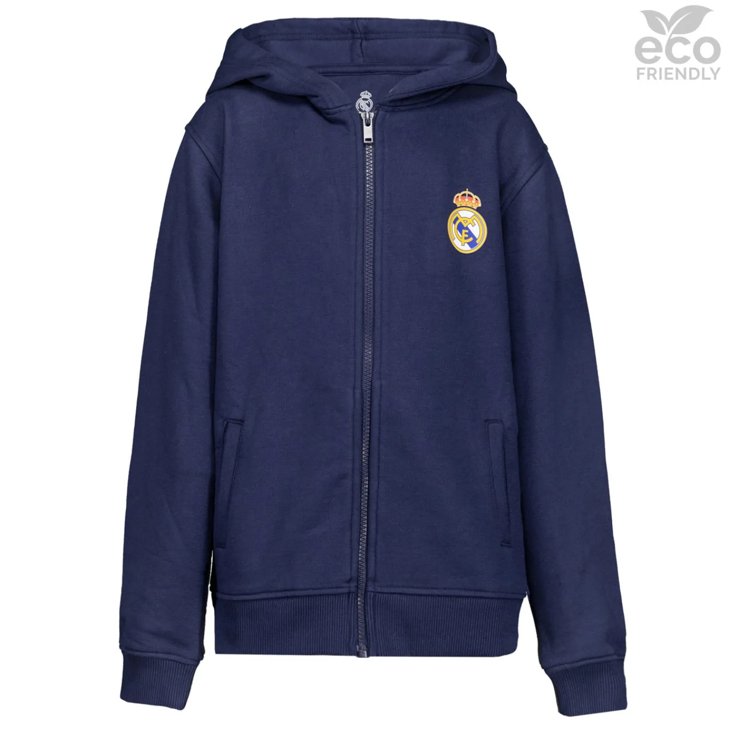 OSDM Youth ECO Essentials Real Madrid Color Crest Zip Hoodie Navy^ Sweatshirts